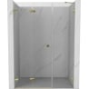 Mexen Lunar-F faltbare Duschtür links 150 cm, transparent, gold - 836S-150-050-50-00-L