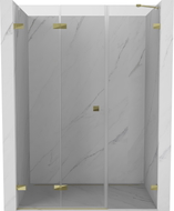 Mexen Lunar-F faltbare Duschtür links 150 cm, transparent, gold - 836S-150-050-50-00-L