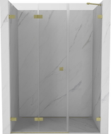 Mexen Lunar-F klappbare Duschtür links 110 cm, transparent, gebürstetes Gold - 836S-110-050-55-00-L