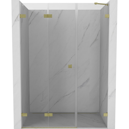 Mexen Lunar-F Falttür links 115 cm, transparent, gebürstetes Gold - 836S-115-050-55-00-L