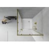 Mexen Rio Duschkabine quadratisch 80 x 80 cm, matt, gold + Rio Duschwanne, weiß - 860-080-080-50-30-4510