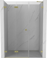 Mexen Lunar-F Falttür Dusche links 135 cm, transparent, gebürstetes Gold - 836S-135-050-55-00-L