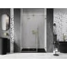 Mexen Lunar-F Falttür Dusche links 135 cm, transparent, gebürstetes Gold - 836S-135-050-55-00-L