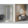 Mexen Rio Duschkabine quadratisch 80 x 80 cm, matt, gold + Rio Duschwanne, weiß - 860-080-080-50-30-4510
