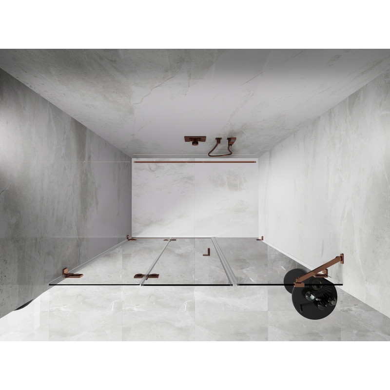 Mexen Lunar-F Duschfaltür links 115 cm, transparent, Roségold - 836S-115-050-60-00-L