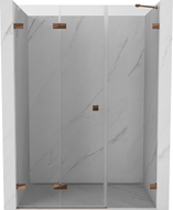 Mexen Lunar-F faltbare Duschabtrennung links 145 cm, transparent, roségold - 836S-145-050-60-00-L