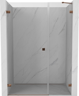 Mexen Lunar-B schwenkbare Duschabtrennung links 130 cm, transparent, Roségold - 832S-130-050-60-00-L