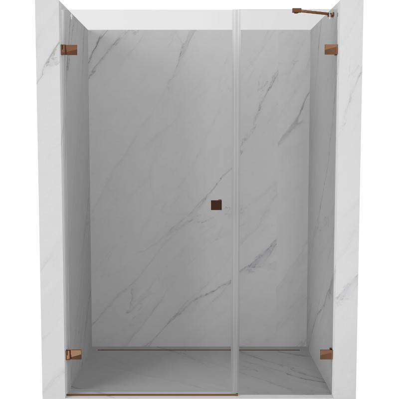 Mexen Lunar-B Duschdrehtür links 135 cm, transparent, Roségold - 832S-135-050-60-00-L