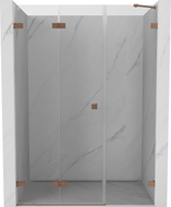 Mexen Lunar-F Falttür Duschabtrennung links 115 cm, transparent, gebürstetes Kupfer - 836S-115-050-65-00-L
