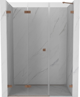 Mexen Lunar-F Falttür für Dusche links 125 cm, transparent, gebürstetes Kupfer - 836S-125-050-65-00-L