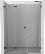 Mexen Lunar-F faltbare Duschabtrennung links 115 cm, transparent, gebürstet gun gray - 836S-115-050-66-00-L