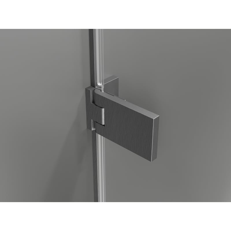 Mexen Lunar-F faltbare Duschabtrennung links 125 cm, transparent, gebürstet gun gray - 836S-125-050-66-00-L