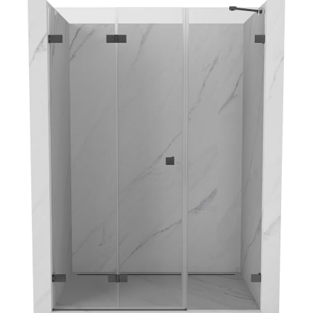 Mexen Lunar-F faltbare Duschabtrennung links 145 cm, transparent, gebürstet gun gray - 836S-145-050-66-00-L