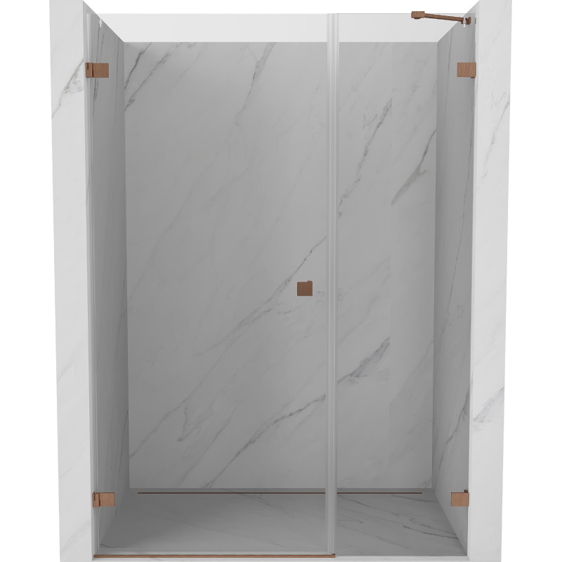 Mexen Lunar-B Duschdrehtür links 150 cm, transparent, gebürstetes Kupfer - 832S-150-050-65-00-L