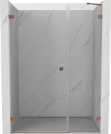 Mexen Lunar-B Duschdrehtür links 150 cm, transparent, gebürstetes Kupfer - 832S-150-050-65-00-L