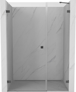 Mexen Lunar-B Duschdrehtür links 115 cm, transparent, gebürstet in Kanonengrau - 832S-115-050-66-00-L