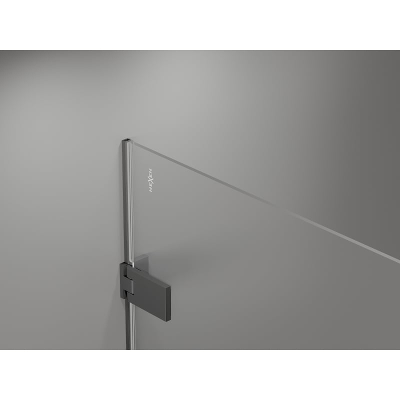 Mexen Lunar-F faltbare Duschtür links 125 cm, transparent, Gun Metal - 836S-125-050-95-00-L
