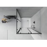 Mexen Rio quadratische Duschkabine 80 x 80 cm, Mattglas, schwarz + Duschwanne , weiß - 860-080-080-70-30-4510