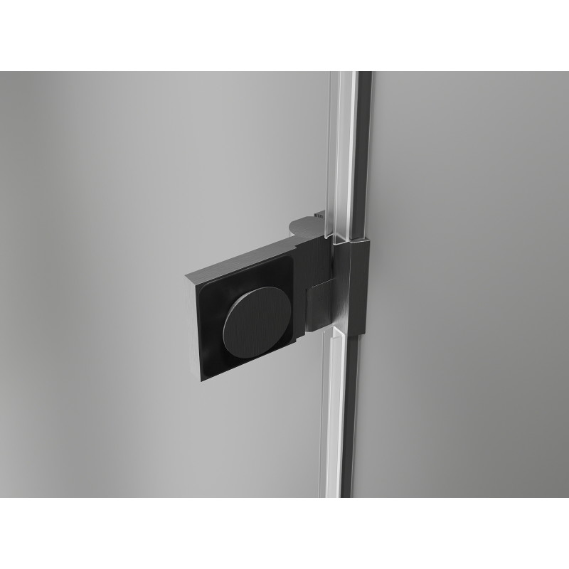 Mexen Lunar-B linke, schwenkbare Duschtür 125 cm, transparent, gebürstet Gun Gray - 832S-125-050-66-00-L