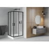 Mexen Rio Quadratische Duschkabine 90 x 90 cm, schattiert, schwarz + Duschwanne, weiß - 860-090-090-70-30-4510