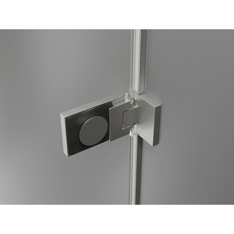 Mexen Lunar-F Falttür Dusche links 115 cm, transparent, gebürsteter Nickel - 836S-115-050-97-00-L