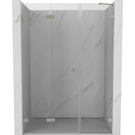 Mexen Lunar-F Falttür Dusche links 115 cm, transparent, gebürsteter Nickel - 836S-115-050-97-00-L