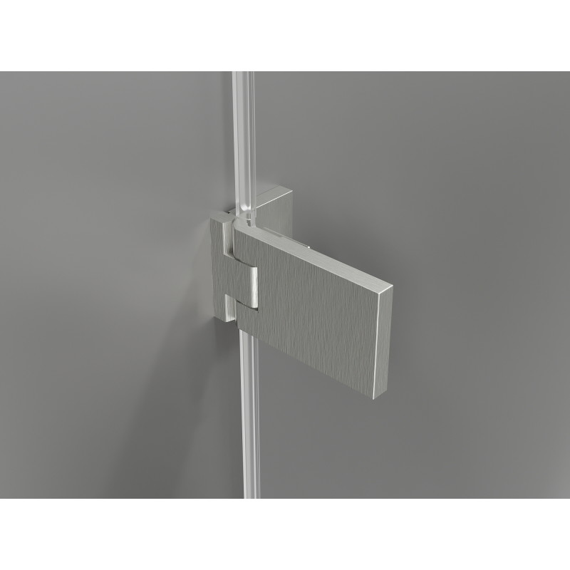 Mexen Lunar-F Falttür für Dusche links 125 cm, transparent, gebürsteter Nickel - 836S-125-050-97-00-L