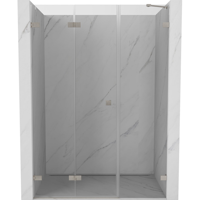 Mexen Lunar-F Falttür für Dusche links 125 cm, transparent, gebürsteter Nickel - 836S-125-050-97-00-L