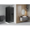 Mexen Rio Duschkabine quadratisch 80 x 80 cm, Graphit, Schwarz + Duschwanne Rio, Weiß - 860-080-080-70-40-4510