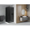 Mexen Rio quadratische Duschkabine 80 x 80 cm, Grafit, schwarz + Duschwanne, weiß - 860-080-080-70-40-4510