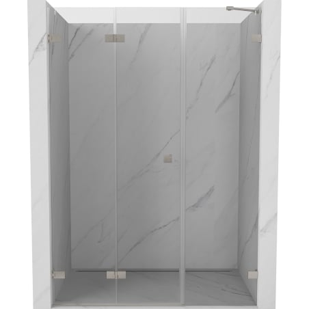 Mexen Lunar-F faltbare Duschtür links 140 cm, transparent, gebürsteter Nickel - 836S-140-050-97-00-L