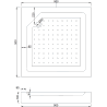 Mexen Rio quadratische Duschkabine 90 x 90 cm, graphit, schwarz + Duschwanne Rio, weiß - 860-090-090-70-40-4510