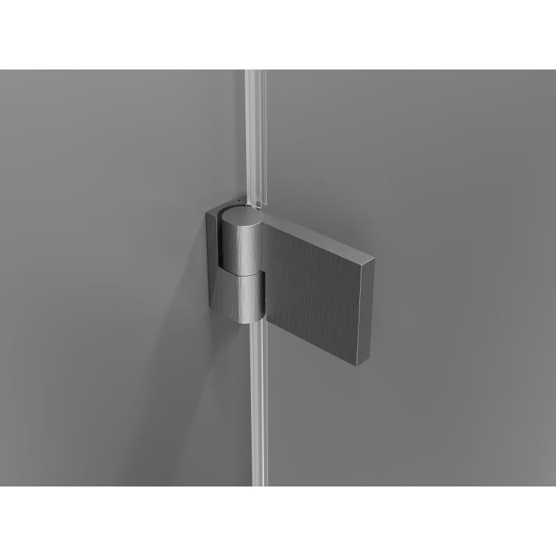 Mexen Lunar-B Duschwand, schwenkbar, links 150 cm, transparent, gebürstet - 832S-150-050-66-00-L