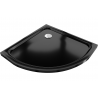 Mexen Flat Halbrunde Duschwanne Slim 100 x 100 cm, Schwarz, Chrom Siphon - 41701010
