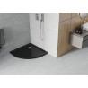 Mexen Flat Halbrunde Duschwanne Slim 100 x 100 cm, Schwarz, Chrom Siphon - 41701010