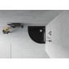 Mexen Flat Halbrund-Duschwanne Slim 100 x 100 cm, schwarz, Chrom-Siphon - 41701010