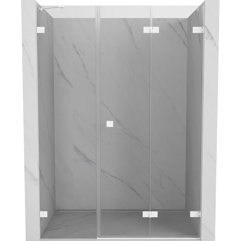 Mexen Lunar-F klappbare Duschabtrennung rechts 110 cm, transparent, weiß - 836S-110-050-20-00-P
