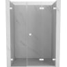 Mexen Lunar-F Duschfaltwand rechts 135 cm, transparent, weiß - 836S-135-050-20-00-P