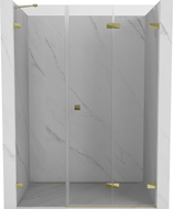 Mexen Lunar-F faltbare Duschkabinentür rechts 125 cm, transparent, gold - 836S-125-050-50-00-P