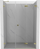 Mexen Lunar-F faltbare Duschabtrennung rechts 135 cm, transparent, gold - 836S-135-050-50-00-P