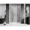 Mexen Lunar-F faltbare Duschabtrennung rechts 135 cm, transparent, gold - 836S-135-050-50-00-P