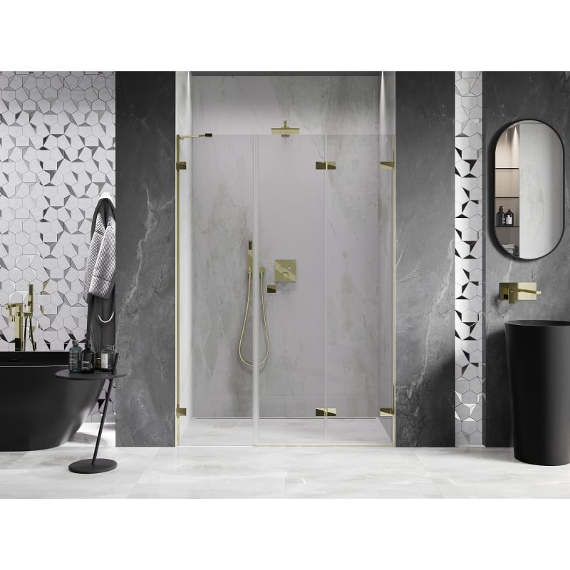 Mexen Lunar-F Falttür, rechte Dusche 150 cm, transparent, gold - 836S-150-050-50-00-P