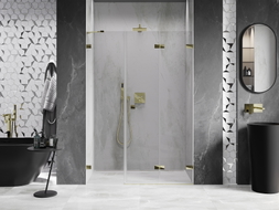 Mexen Lunar-F Falttür, rechte Dusche 150 cm, transparent, gold - 836S-150-050-50-00-P