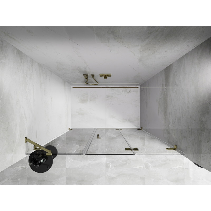 Mexen Lunar-F Falttür, rechte Dusche 150 cm, transparent, gold - 836S-150-050-50-00-P