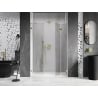 Mexen Lunar-F Duschklapptür rechts 125 cm, transparent, gebürstetes Gold - 836S-125-050-55-00-P