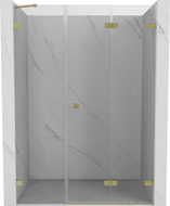 Mexen Lunar-F Falttür Dusche recht 140 cm, transparent, gebürstetes Gold - 836S-140-050-55-00-P