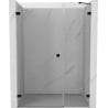 Mexen Lunar-B Duschabtrennung, links angeschlagen, 145 cm, transparent, schwarz - 832S-145-050-70-00-L