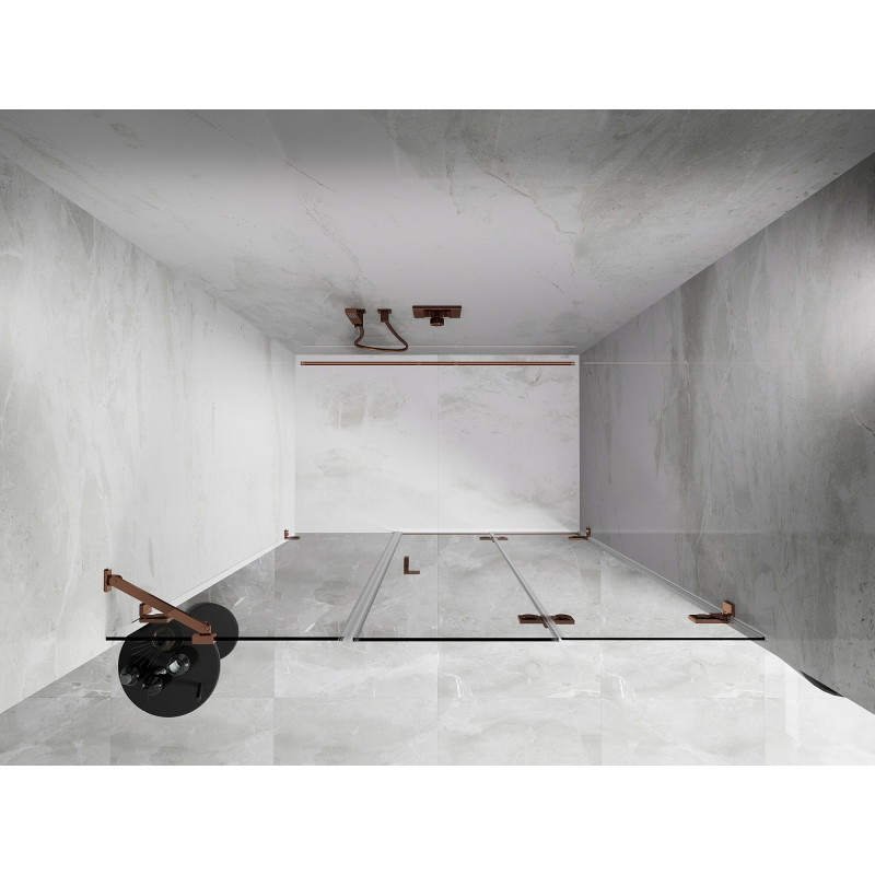 Mexen Lunar-F Falttür Dusche rechts 115 cm, transparent, Roségold - 836S-115-050-60-00-P