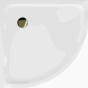 Mexen Flat Halbkreis-Duschwanne Slim 100 x 100 cm, weiß, goldener Siphon - 41101010G