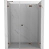 Mexen Lunar-F faltbare Duschkabinentür rechts 140 cm, transparent, Roségold - 836S-140-050-60-00-P